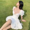 Đầm Ngắn Cổ Vuông Tay Kiểu ONON MADE