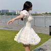 Đầm Ngắn Cổ Vuông Tay Kiểu ONON MADE