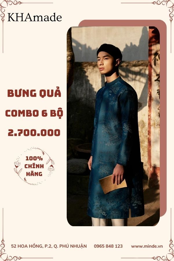 Áo Dài Cách Tân Cổ Trụ Combo Bưng Quả 6 Bộ KHAMADE