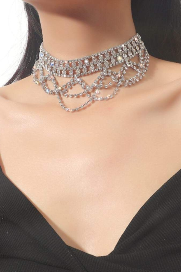 Vòng Cổ Đính Đá Nhiều Lớp OMNES