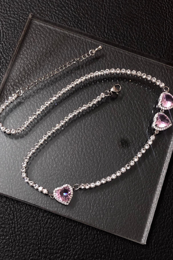 Vòng Cổ Chuỗi Đính Đá Mặt Trái Tim OMNES