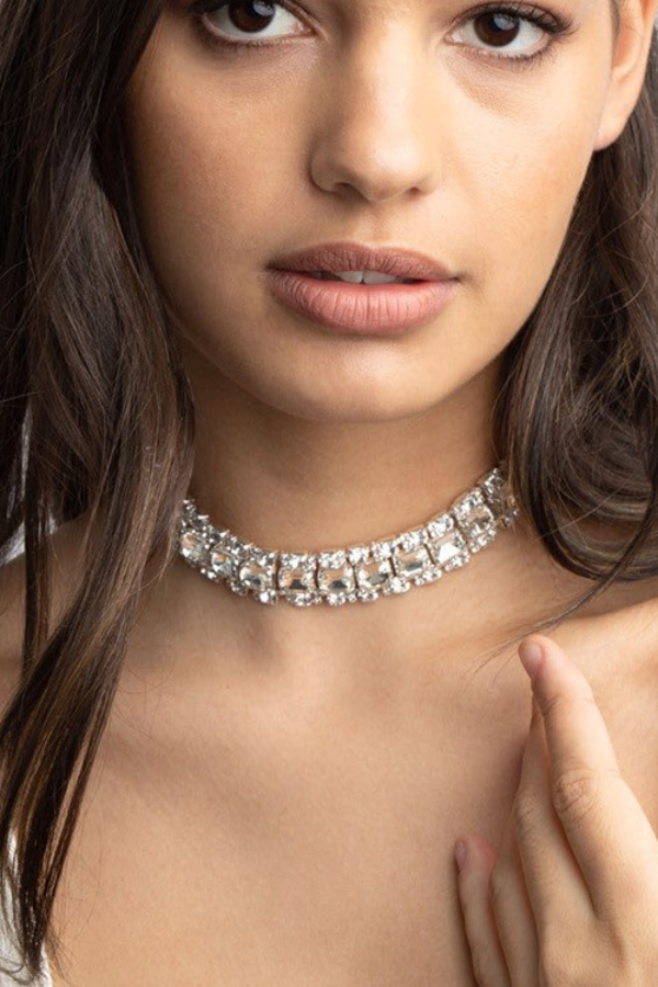 Vòng Cổ Đính Đá Lấp Lánh Sáng Xịn OMNES