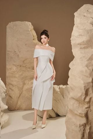 Đầm bẹt vai tiểu thư MEOSHOP