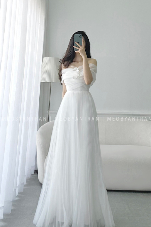 Đầm Maxi Trễ Vai Voan Mỏng MEO STORE