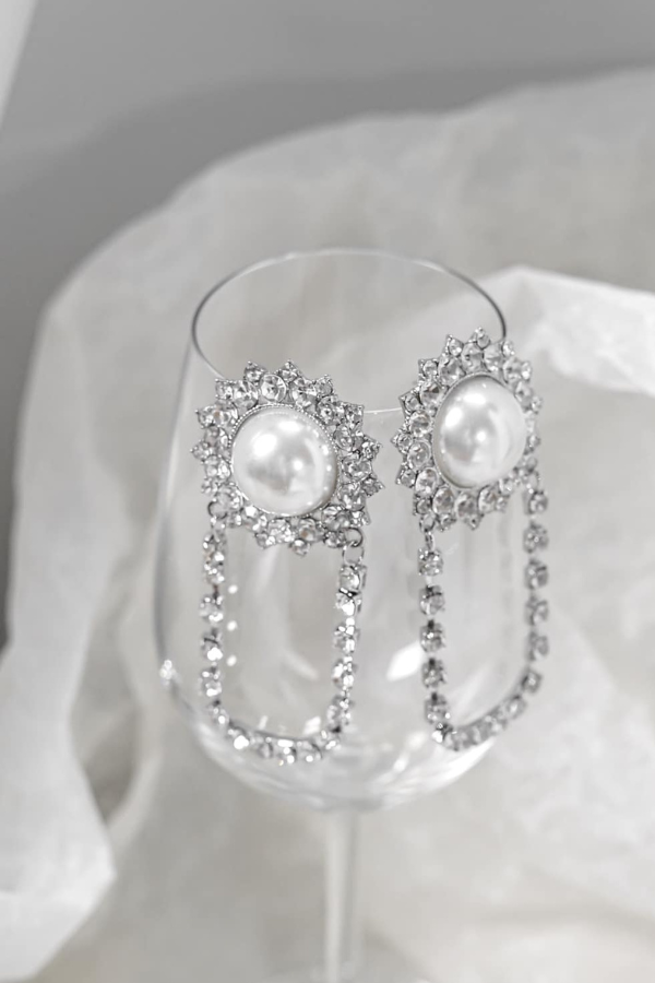 Bông Tai Bạc 925 Đính Hạt Ngọc Trai To OMNES