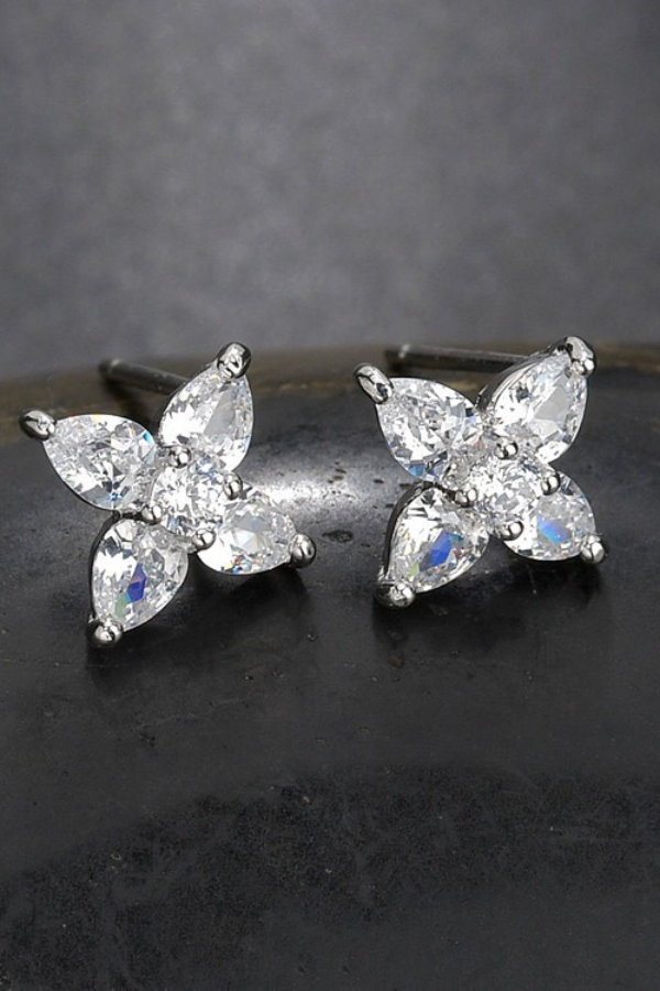 Bông Tai Hình Hoa Đính Đá OMNES