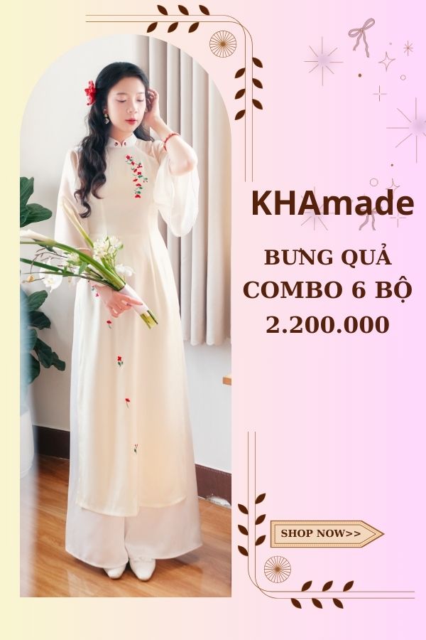 Áo Dài Cách Tân Nữ Combo Bưng Quả 6 Bộ KHAMADE