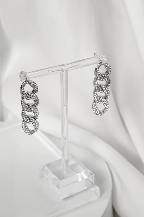 Bông Tai Kim Loại Đính Đá OMNES