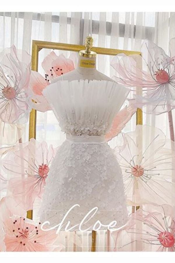 Đầm Ngắn Đính Hoa CHLOE DESIGN