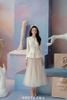 Áo Kiểu Tay Dài Đính Hoa x Chân Váy Midi Voan Mỏng  AMY STORE