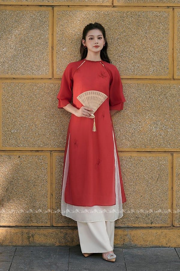 Áo Dài Cách Tân Tay Lửng ÁO DÀI CÁM