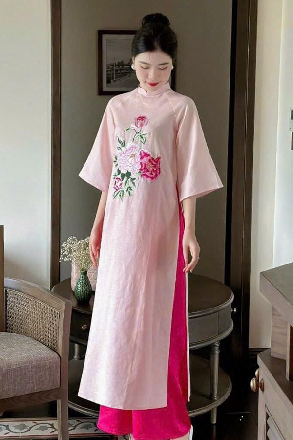 Áo Dài Cách Tân Thêu Hoa ÁO DÀI NÀNG THƠ