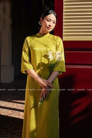 Áo Dài Cách Tân Tay Lửng Hoa Văn ÁO DÀI SON