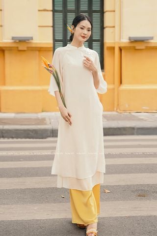 Áo Dài Cách Tân Đính Hoa ÁO DÀI SON