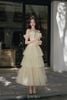 Đầm Midi Trễ Vai Voan Mỏng Aurora LOVELYN