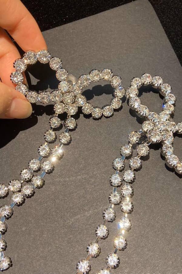 Bông Tai Nơ Đính Đá Sáng OMNES