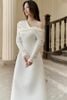Đầm Midi Tay Dài Lệch Vai CHATS