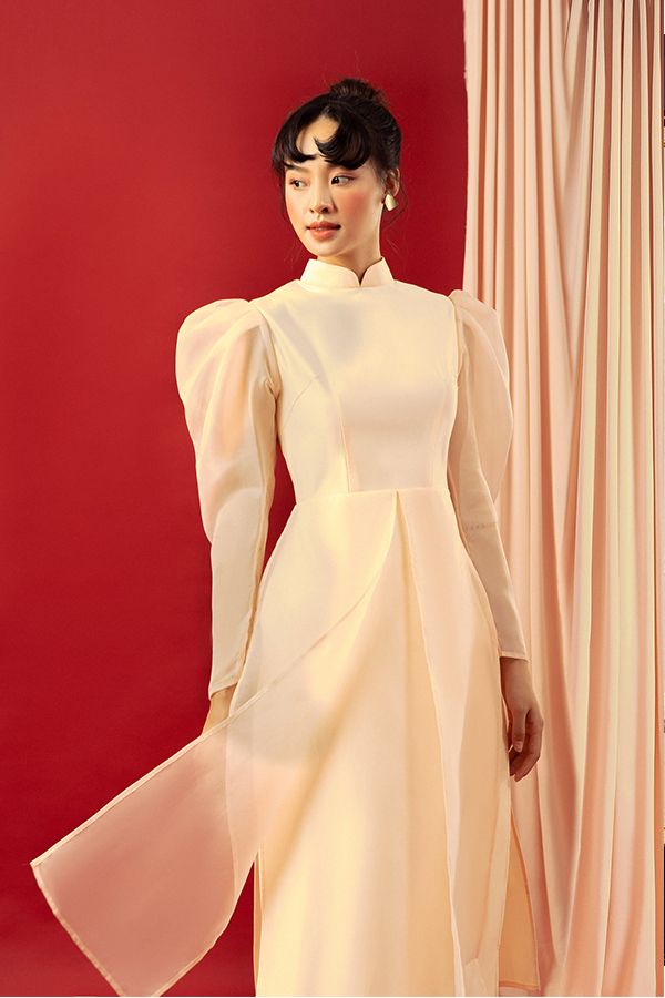 Áo Dài Cách Tân Vai Kiểu CLÉLIE