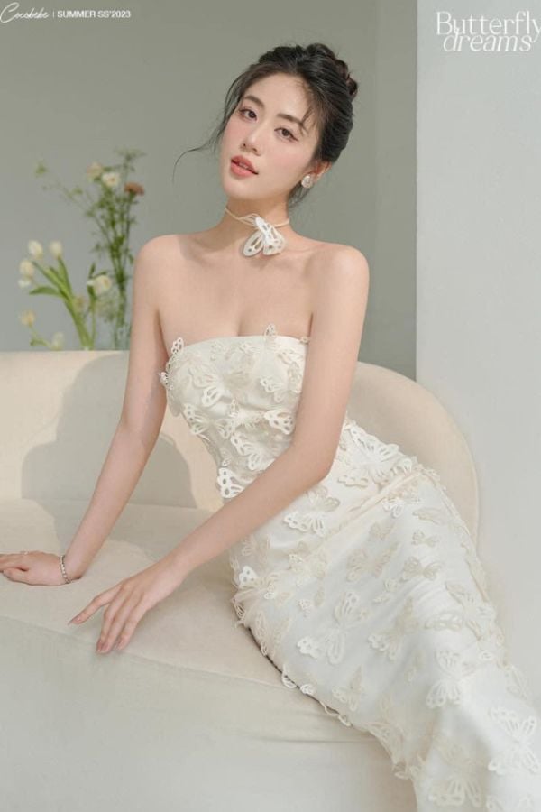 Đầm Midi Cúp Ngực Đính Bướm COCOBEBE