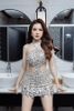 Đầm Ngắn Cổ Yếm Ánh Kim Cut-Out CÒI LUXURIOUS'S
