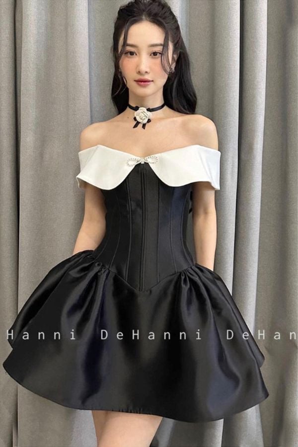 Đầm Ngắn Trễ Vai Dáng Xòe DEHANNI.OFFICIAL