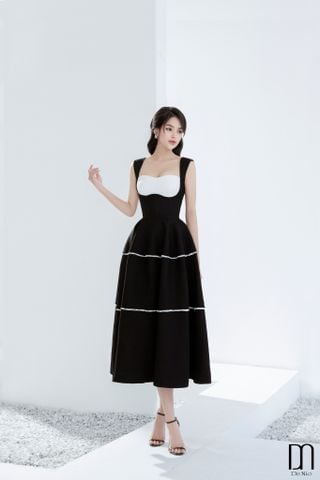 Đầm Midi Hai Dây Dáng Xòe DE NIO