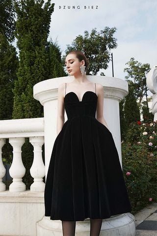 Đầm Midi Hai Dây Dáng Phồng  DZUNG BIEZ