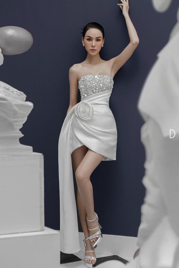 Đầm Ngắn Cúp Ngực Ánh Kim DZUNG BIEZ