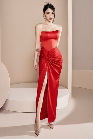 Đầm Midi Cúp Ngực Xẻ Tà DZUNG BIEZ