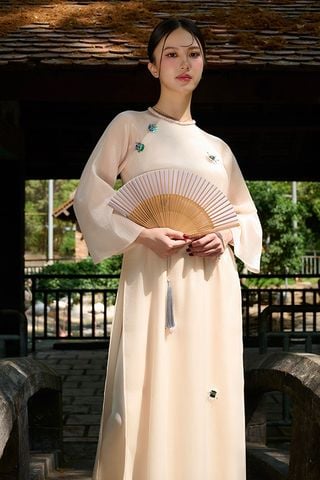 Áo Dài Cách Tân Tay Dài Đính EDINI