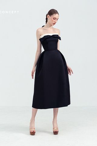 Đầm Midi Cúp Ngực Đính Nơ GEM CONCEPT