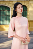 Áo Dài Cách Tân Hồng Trơn GIIAN