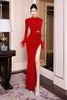 Đầm Midi Đính Hoa Xẻ Tà GLAMDOLL