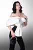 Áo Cúp Nếp Trễ Vai x Quần Dài Đính Lông GLAMDOLL