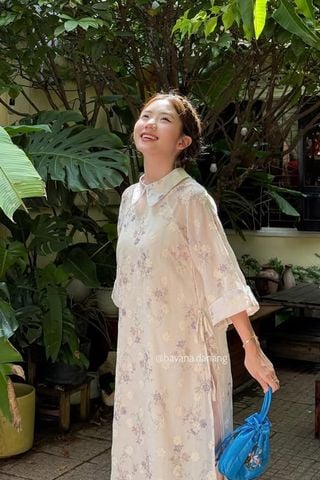 Áo Dài Cách Tân Nữ Thêu Hoa MINCOS