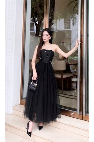 Đầm Midi Cúp Ngực Voan Mỏng HAVU