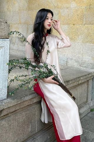 Áo Dài Cách Tân Tay Dài Cổ Trụ MINCOS