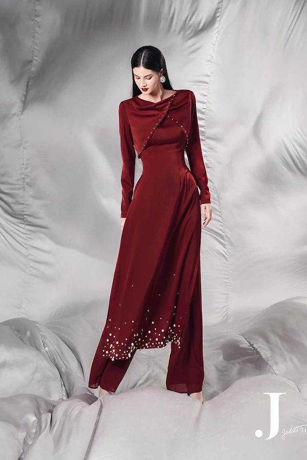 Áo Dài Cách Tân Tay Dài Đính JADEITE T.H