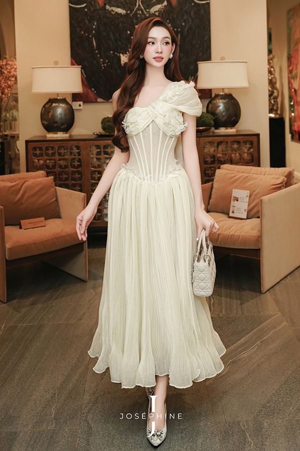 Đầm Midi Lệch Vai Aphrodite JOSÉPHINE