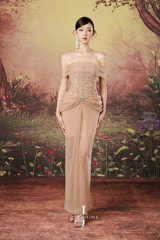 Đầm Midi Cúp Ngực Đính Đá JOSÉPHINE
