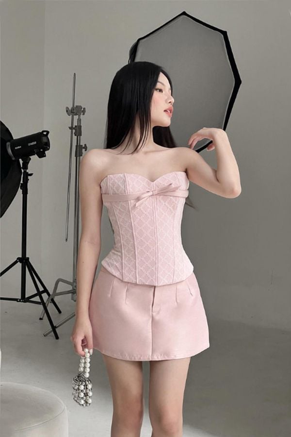 Áo Ngắn Cúp Ngực x Chân Váy Ngắn JUBIN STUDIO