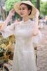 Áo Dài Cách Tân Thêu Hoa Cổ Trụ Combo Bưng Quả 6 Bộ KHAMADE