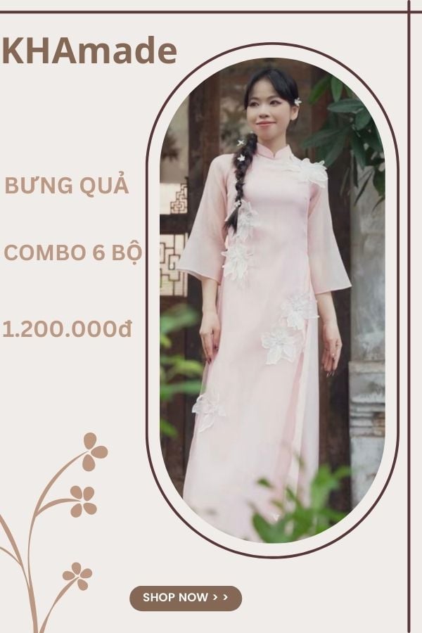 Áo Dài Cách Tân Khả Diệp Combo Bưng Quả 6 Bộ KHAMADE