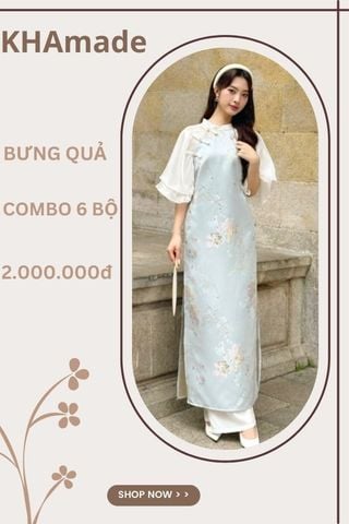 Áo Dài Cách Tân Nữ Tay Lửng Combo Bưng Quả 6 Bộ KHAMADE