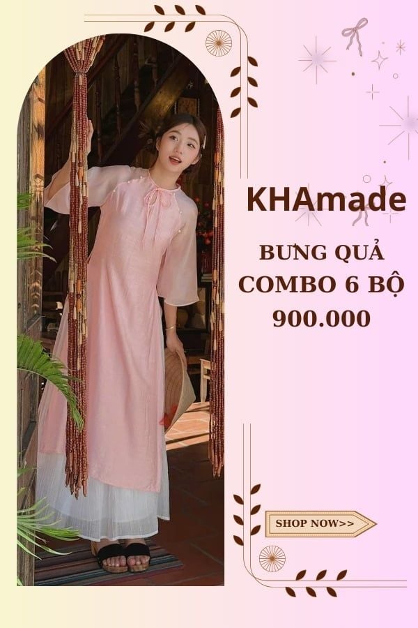 Áo Dài Cách Tân Nữ Combo Bưng Quả 6 Bộ KHAMADE