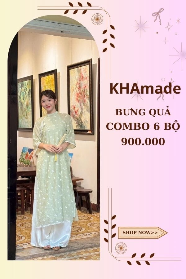 Áo Dài Cách Tân Nữ Combo Bưng Quả 6 Bộ KHAMADE