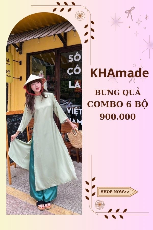 Áo Dài Cách Tân Nữ Combo Bưng Quả 6 Bộ KHAMADE