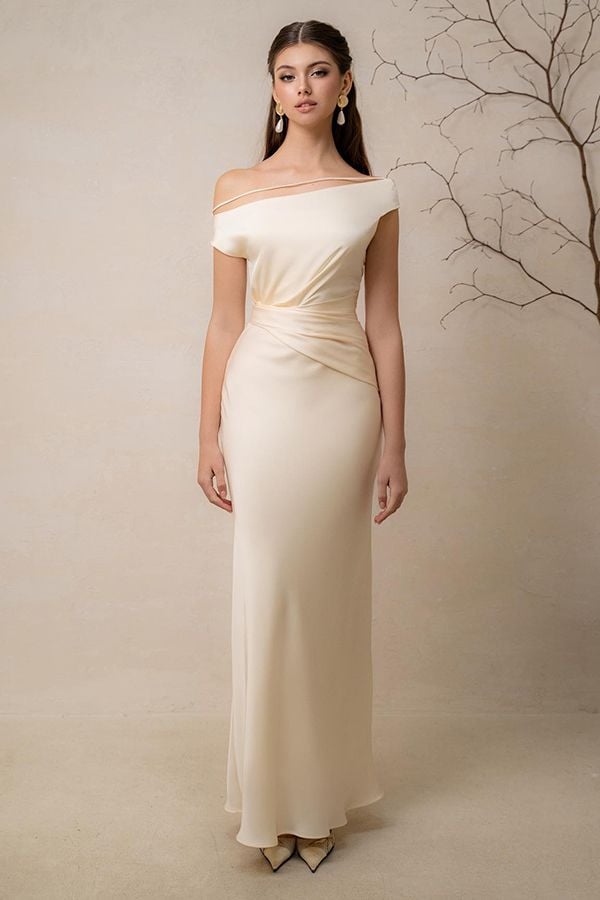 Đầm Midi Lệch Vai Dáng Suông KISSERINE