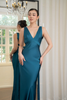 Đầm Lụa Cổ Chữ V Phong Cách Cổ Điển KISSERINE
