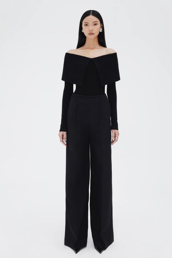 Áo Trễ Vai Tay Dài x Quần Dài Dáng Suông L'ESPOIR